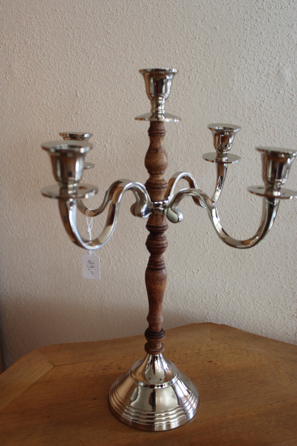 Kerzenständer / Holz und Metall